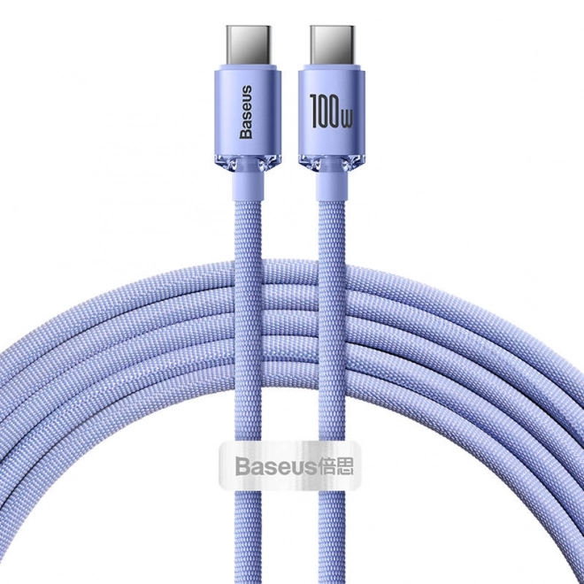 Baseus kristálykábelfény USB-C - USB-C 100W 1,2m fialová