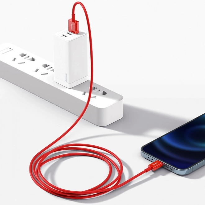 Piros Baseus USB kábel 1m iPhone töltéséhez