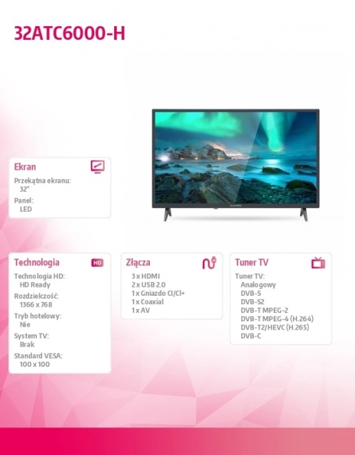 32 hüvelykes LED TV