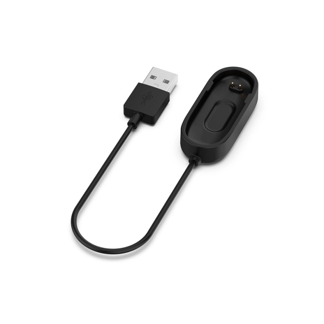 USB töltő Xiaomi Mi Band / Smart Band M4 fekete, 20 cm