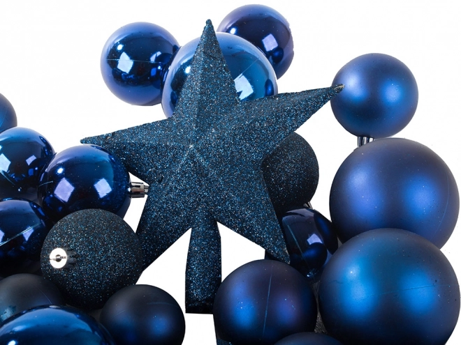 Karácsonyi díszek kék csillogó csillag