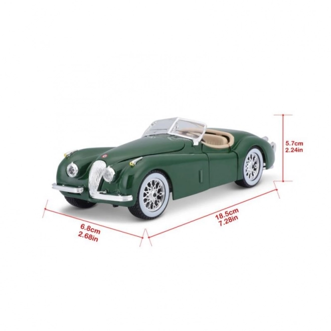 Jaguar XK 120 Roadster modellautó 1951 - zöld