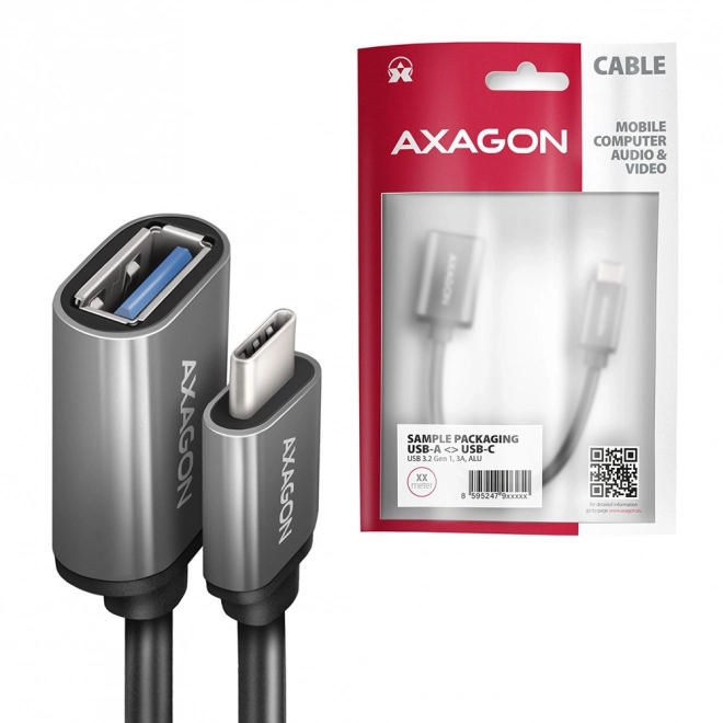 Adapter USB 3.2 Gen 1 Type-C-ről Type-A-ra 0,2m 3A ALU