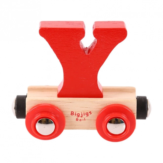 Fakocka vagon "Y" betű - Bigjigs Rail