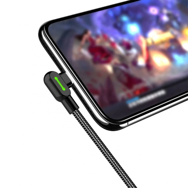 usb-c kábel led kijelzővel - 0,5 m - fekete