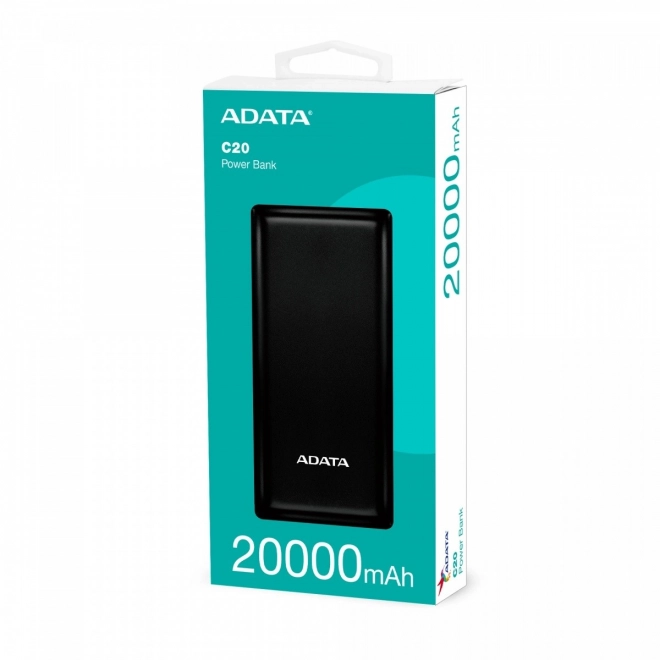 C20 20000mAh fekete powerbank USB-C csatlakozóval