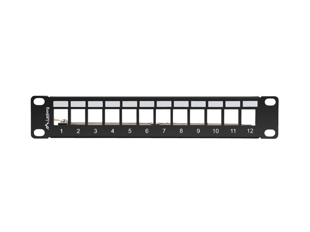 Patch panel Lanberg 12 port keystone modulos fekete