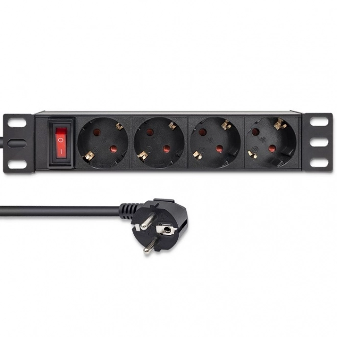 PDU elosztó rack szekrényekhez 10" | 1U | 16A | 4xSchuko | 1.8m
