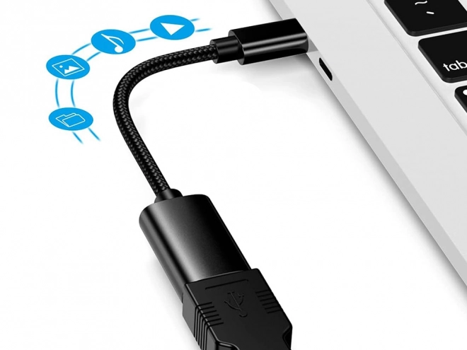USB-C - USB-A 3.0 OTG adapter fonott kábellel
