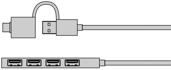 4-portos USB hub Type-C és Type-A