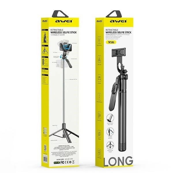 Selfie Stick Alumínium Tripod Bluetooth