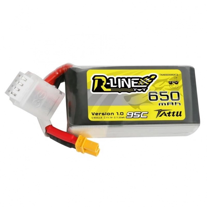 Tattu r-line drón akkumulátor 650mAh 11,1V 95C 3S1P XT30 Lipo