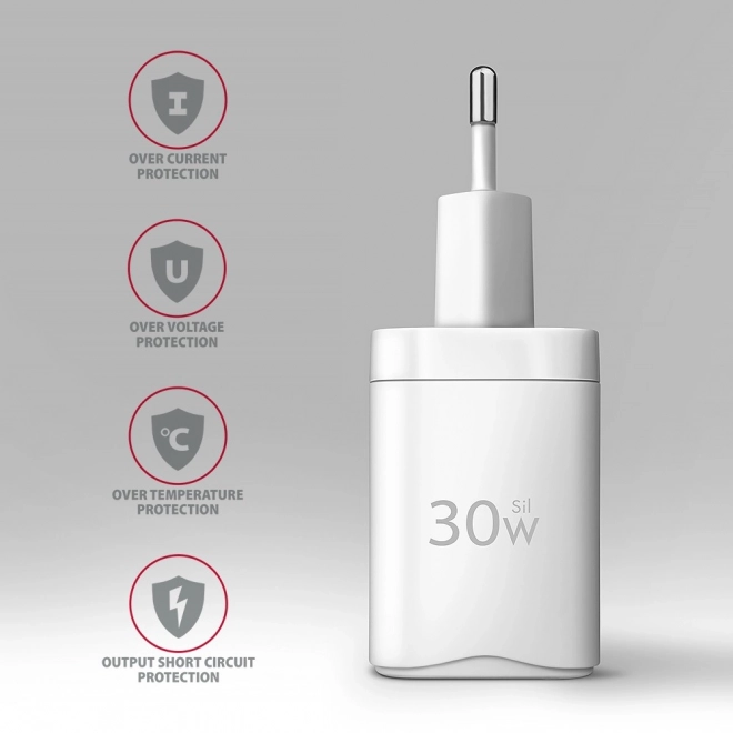 Fehér PD 30W USB-C hálózati töltő