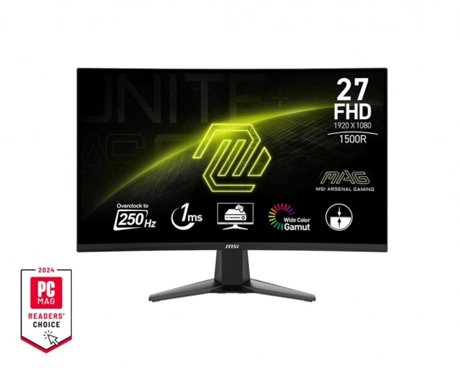 27 colos ívelt LED monitor