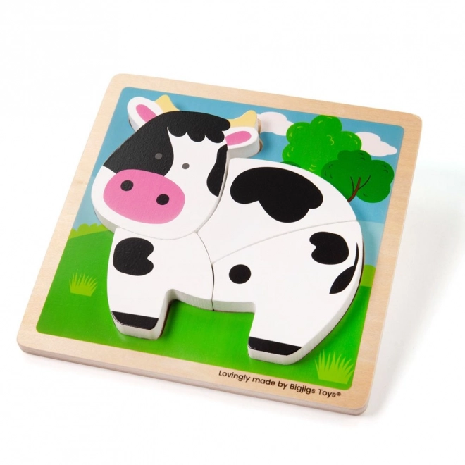 Bigjigs Toys beillesztős puzzle tehenes