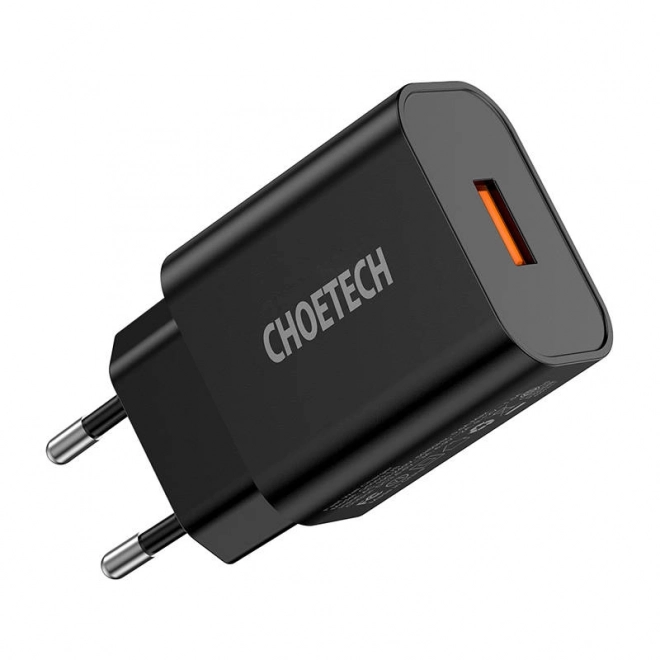 Gyors töltő Choetech USB-A 18W - Fekete