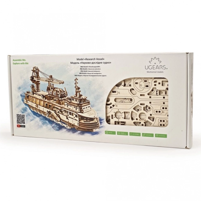 Ugears 3D puzzle Kutató Gőzhajó 575 darabos