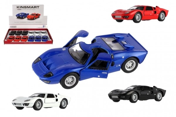 Kov/plast autó Kinsmart 1966 Ford GT40 MKII - 13 cm, négy színben, hátrahúzós