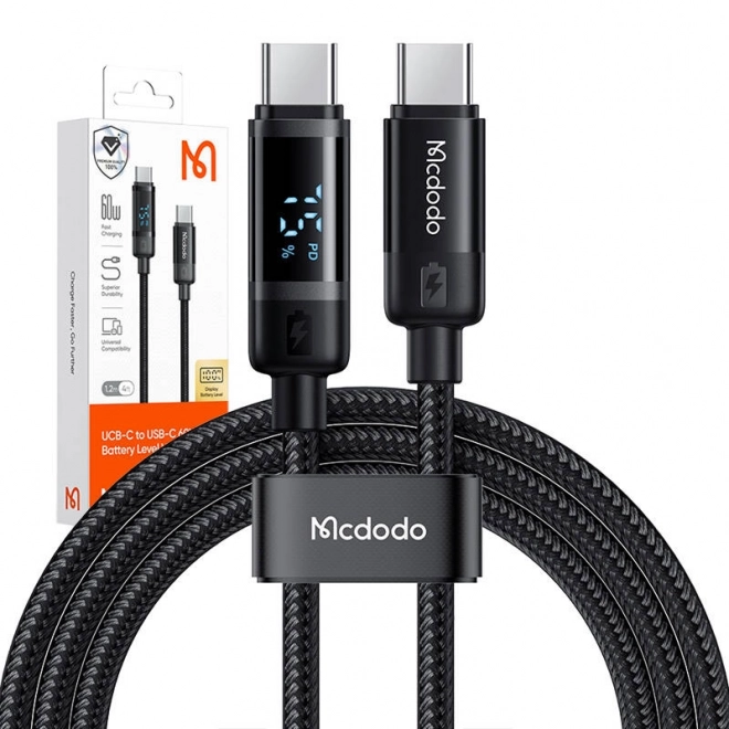 Mcdodo usb-c kábel 60w 1,2 m fekete