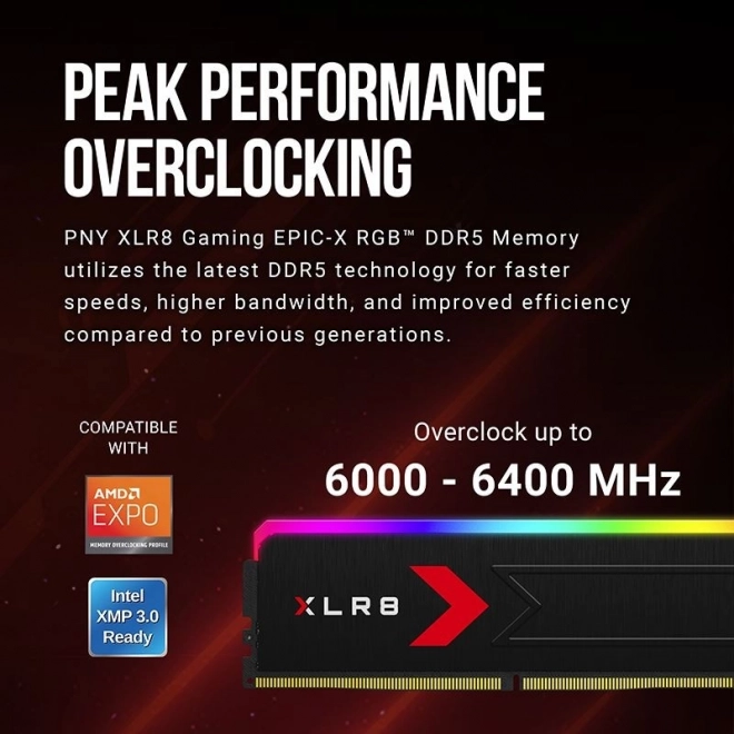XLR8 Gaming EPIC-X RGB DDR5 32GB memória 6000MHz