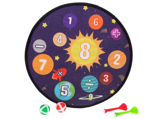 Gyerekeknek szánt űr darts játék tépőzáras labdákkal 36cm