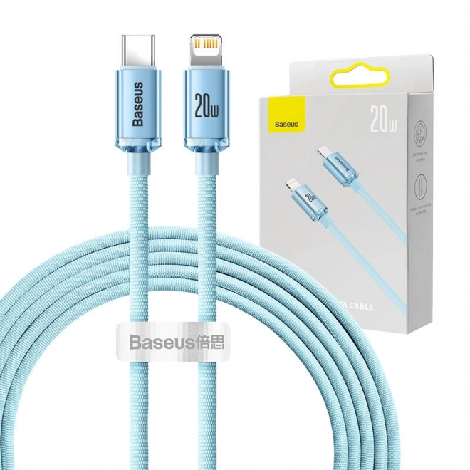 Baseus kristályfény USB-C kábel Apple készülékekhez 20W 2m kék