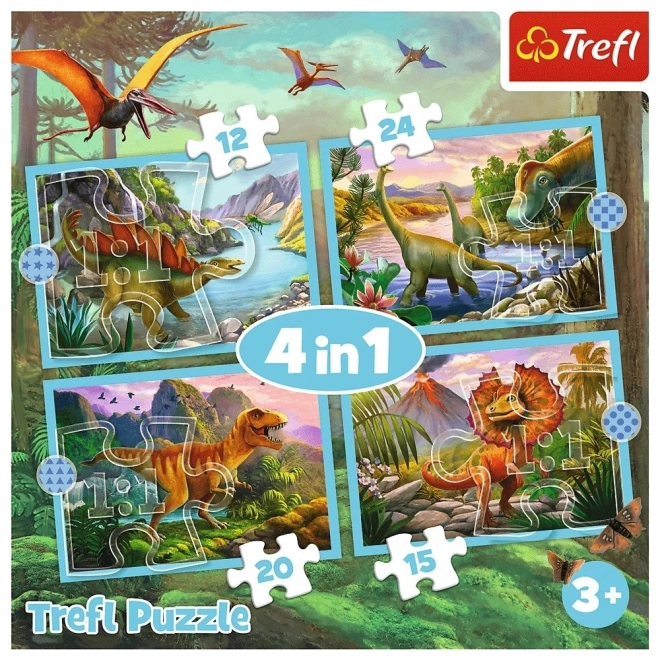 Különleges dinoszauruszos puzzle 4 az 1-ben gyerekeknek