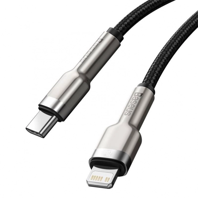 Baseus Cafule usb-c lightning kábel, pd, 20w, 0,25m (fekete)