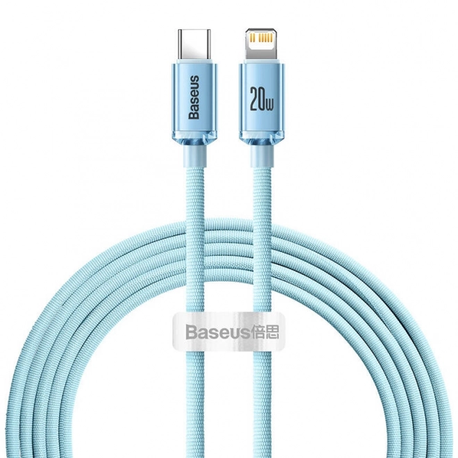Baseus kristályfény USB-C kábel Apple készülékekhez 20W 2m kék