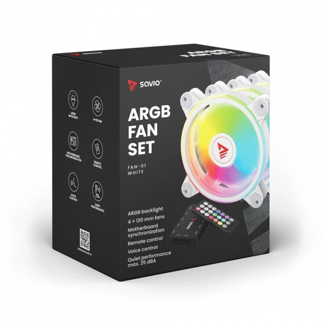 Rgb világítású Savio ventilátor csomag 4x120 mm távirányítóval