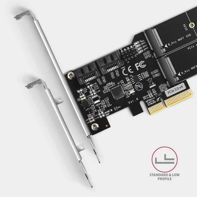 Axagon PCIe SATA és M.2 B-Key bővítőkártya