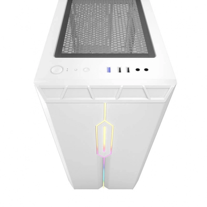 Modern gamer pc ház LED világítással - fehér