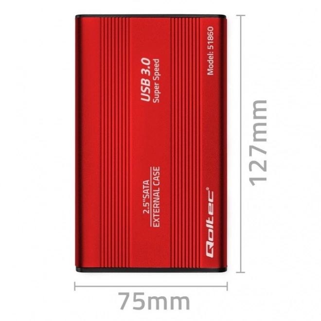 Külső burkolat 2.5" HDD/SSD SATA3 lemezekhez, USB 3.0, piros