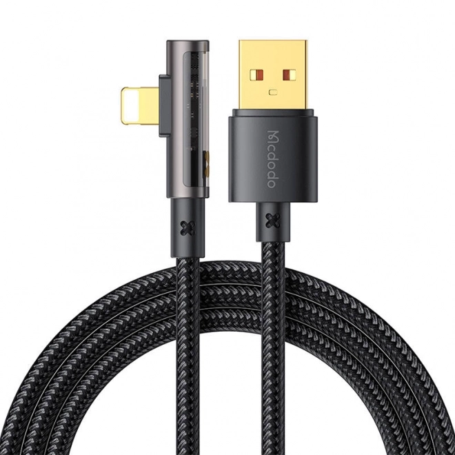 usb lightning kábel Mcdodo 90 fokos, 1,8m fekete