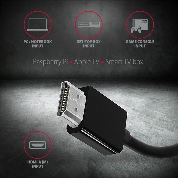 Aktív HDMI-VGA adapter aljzattal és mikro USB tápcsatlakozóval