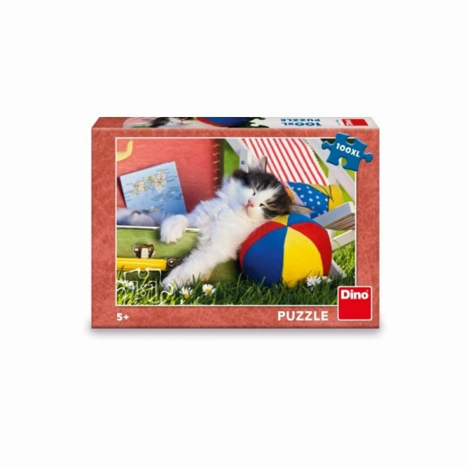 Cica pihen XL puzzle 100 darabos