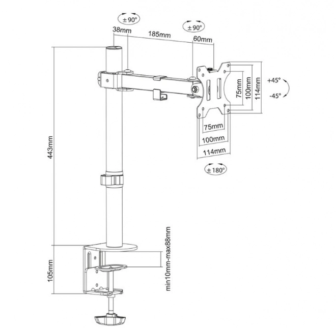 Neomounts monitor tartó 32"-ig