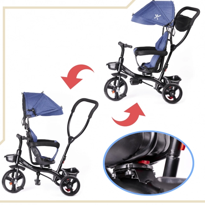 Szürke Trike Fix Lite háromkerekű bicikli – Tengerészkék