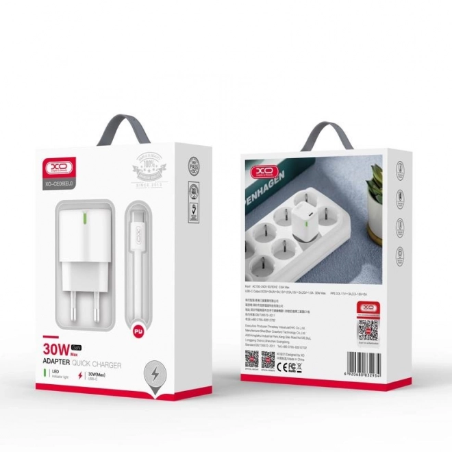 Usb-c falitöltő 30W lightning kábellel