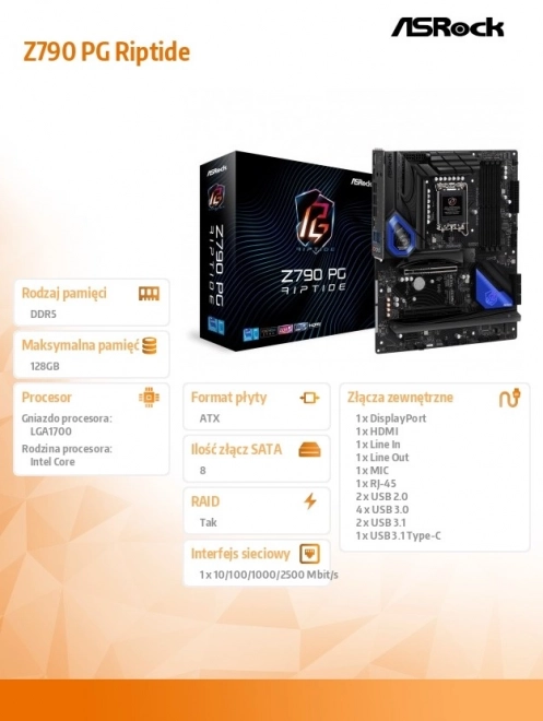 Z790 PG Riptide alaplap Intel processzorokhoz