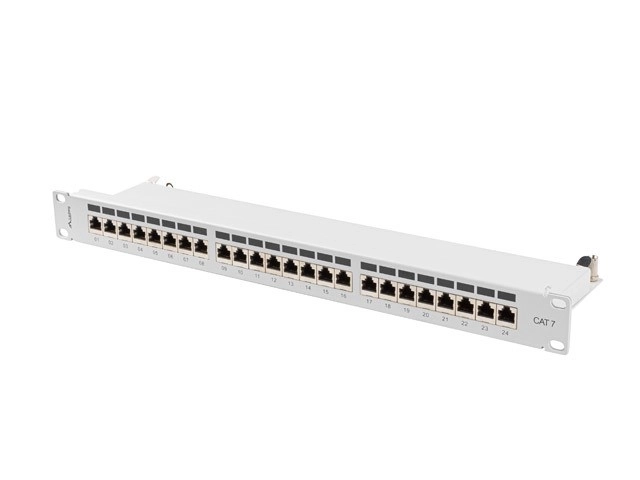 24 portos 1U szürke KAT7 patchpanel
