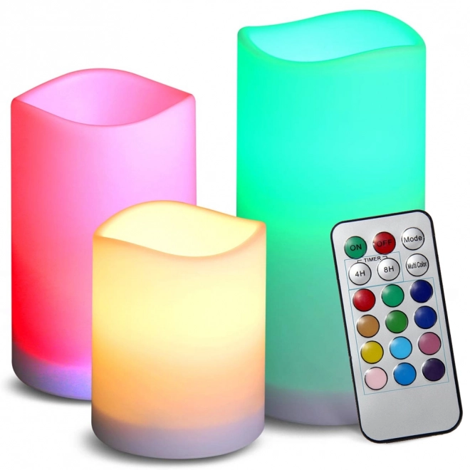 RGB LED gyertyák távirányítóval - 3 darab