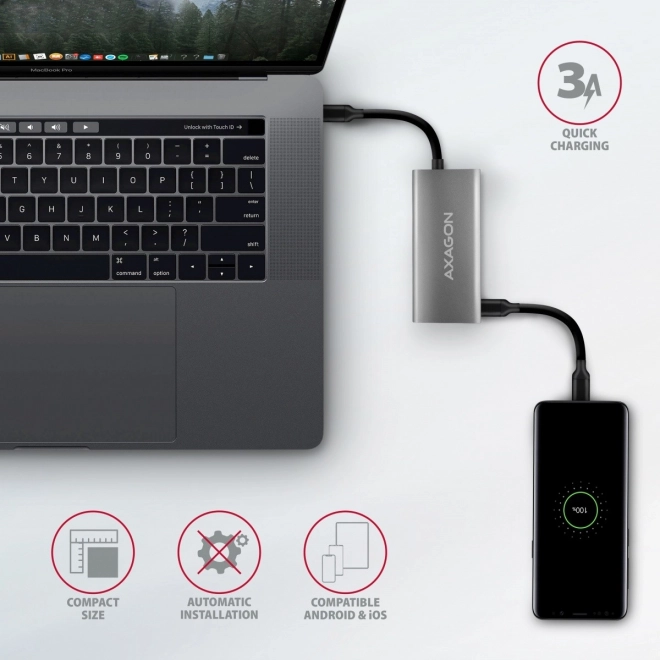 Négysávos USB-C 3.2 Gen 2 hub