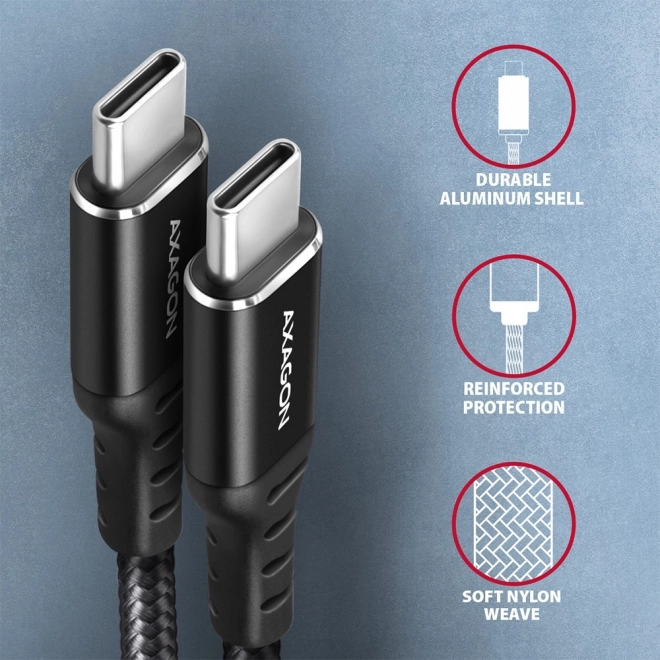 Usb-c usb-c prémium adat- és töltő kábel axagon 1,5m