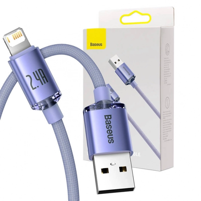 Baseus kristályfény usb-lightning kábel, 2.4A, 2m (lila)