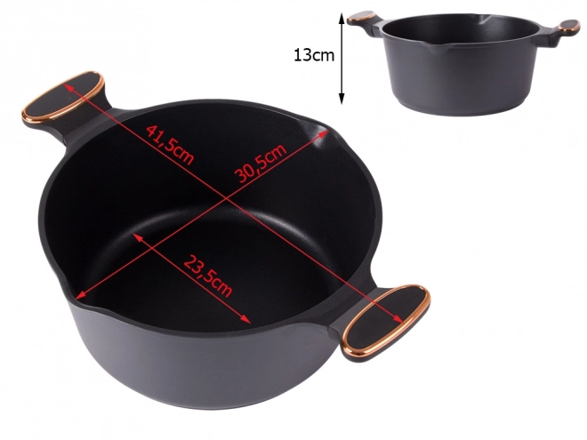 mély serpenyő fedéllel indukciós és gázfőzőlaphoz, non-stick bevonat, 7l