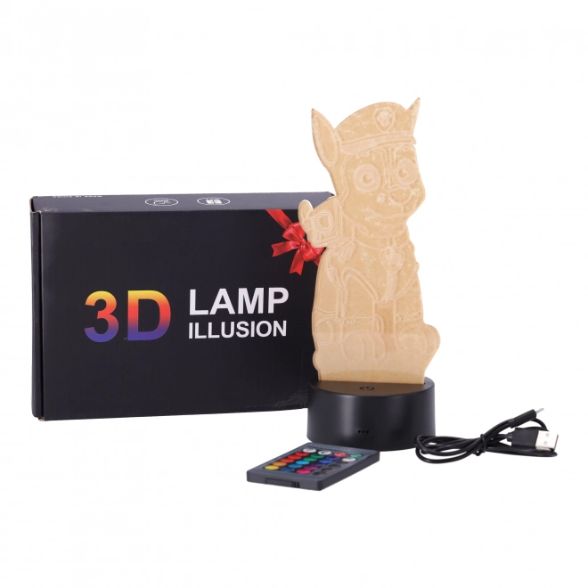 3d led éjszakai lámpa kutya hologram távirányítóval