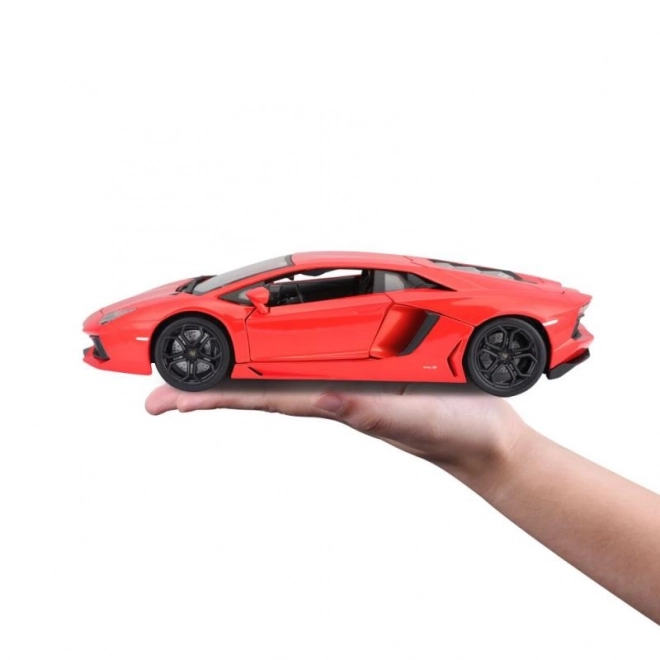 Bburago Lamborghini Aventador LP700-4 fém autó 1:18 méretarányban, narancssárga