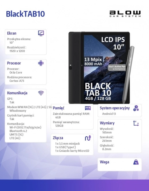 Tablet BlackTAB 10 LTE-vel