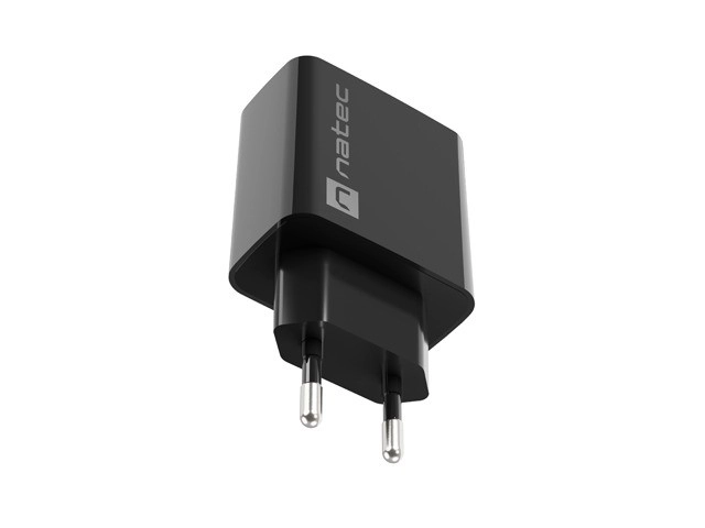 Natec hálózati töltő 1x USB-A + 1x USB-C 20W fekete